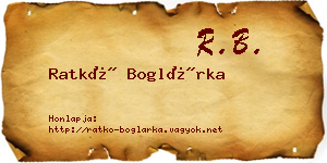 Ratkó Boglárka névjegykártya